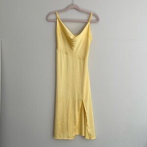 Yellow Cowl Neck Dress